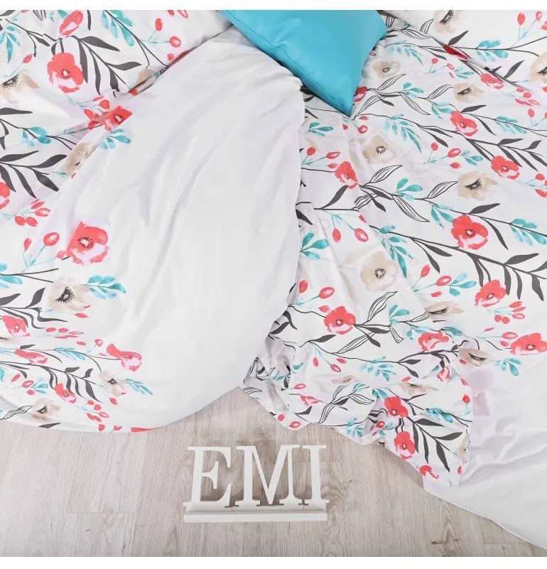 EMI Nice virágos pamut ágyneműhuzat, A standard egyszemélyes ágy szett tartalma: 1x 140x200 + 1x 70x90
