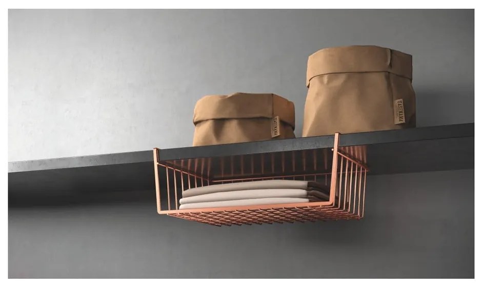 Rézszínű függő tároló, szélesség 40 cm - Metaltex