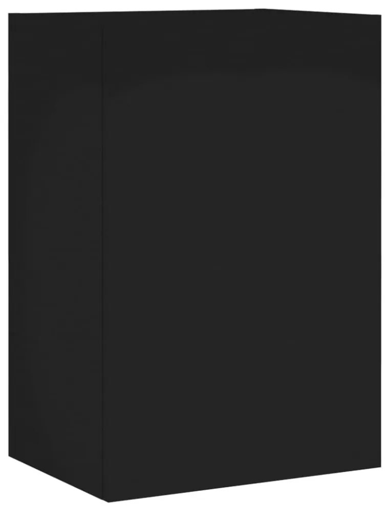 fekete szerelt fa fali TV-szekrény 40,5 x 30 x 60 cm