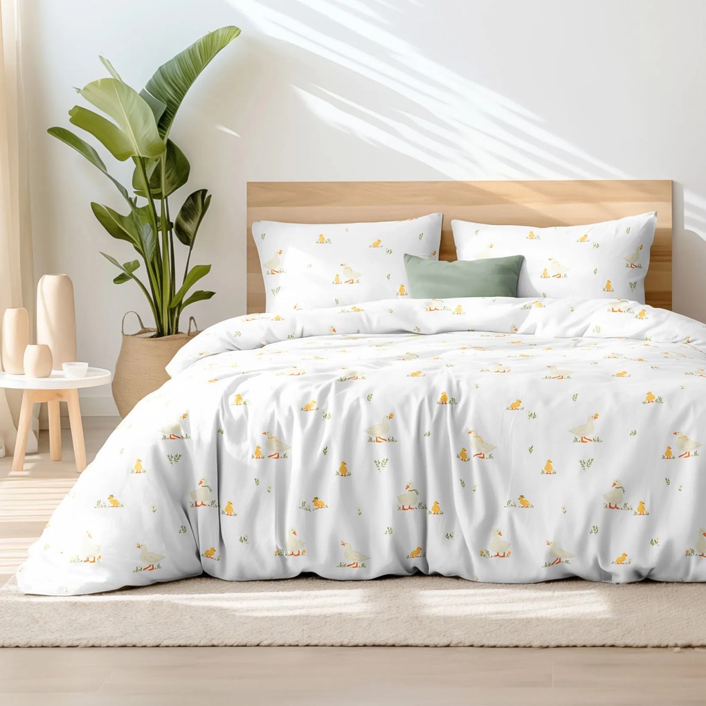 Goldea pamut ágyneműhuzat - kacsák 140 x 200 és 70 x 90 cm