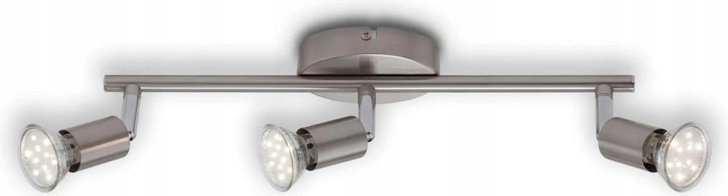 Briloner Simple spotlámpa 3xGU10, 3W, 250lm, matt nikkel, 38,5 cm