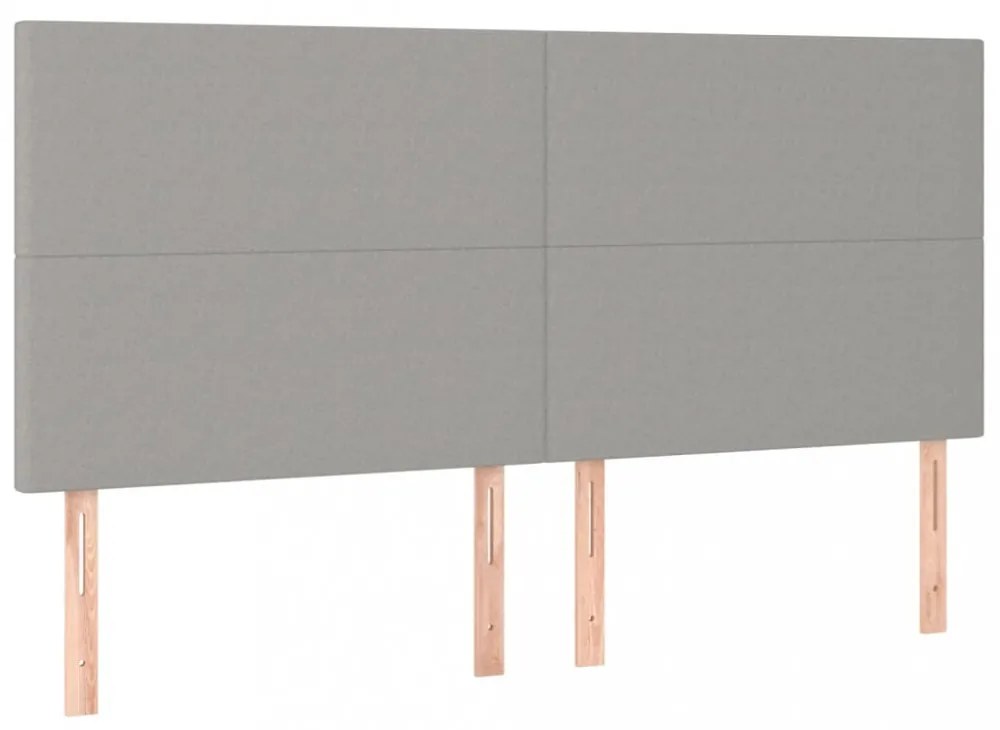 4 db világosszürke szövet fejtámla 100x5x78/88 cm
