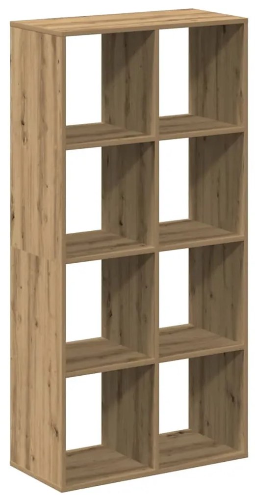 kézműves tölgy színű fa elválasztó könyvespolc 69,5x29x137,5 cm