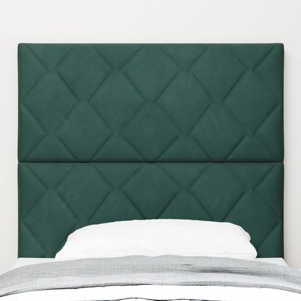 Fejtámla Gyémánt Blokk Design Sötét Zöld 90 cm Bársony, Fejtámla Gyémánt Blokk Design Sötét Zöld 180 cm Bársony