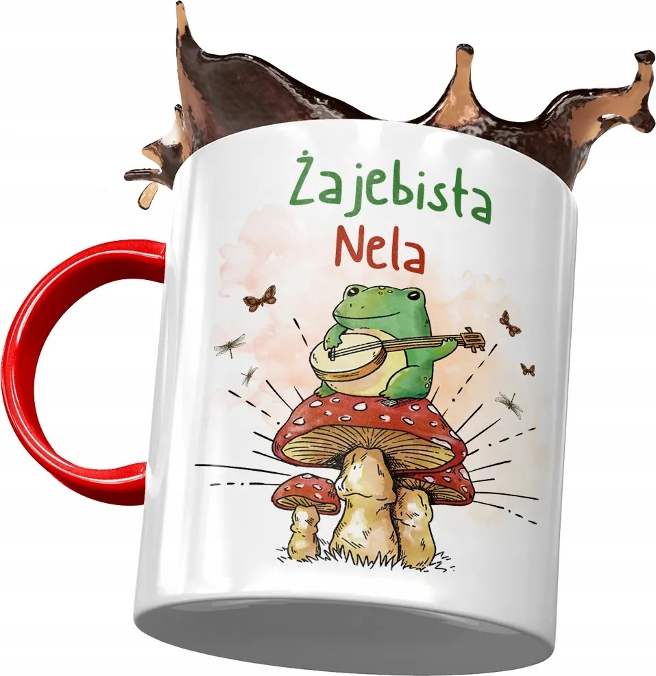 Piros Bögre Neli Feleség Barátnő Ajándék Nyomtatott Fotóval