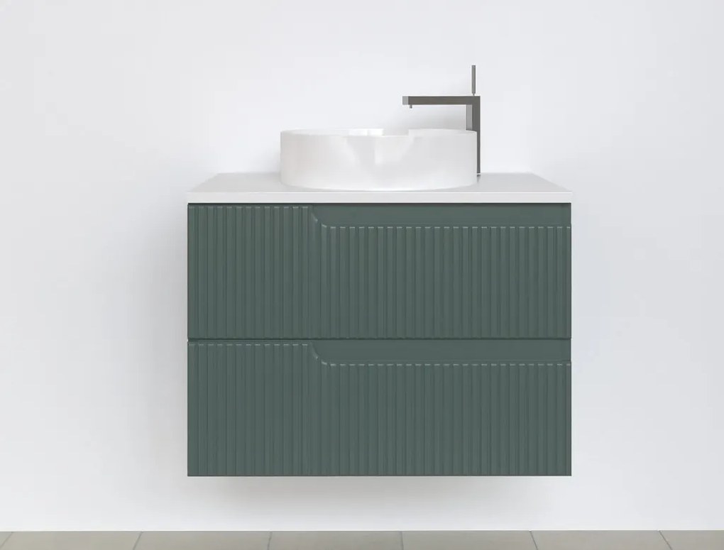 Piramida EURIDIKA fali fürdőszobabútor - mosdópult mosdó nélkül -2 fiókos - PINO ZÖLD - 75 x 48 x 53 cm