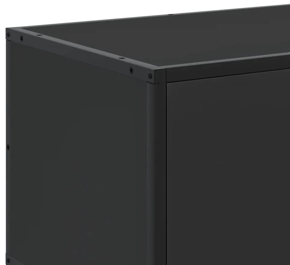 fekete szerelt fa és fém TV-szekrény 100x35x41 cm