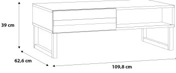 TARO dohányzóasztal, fehér