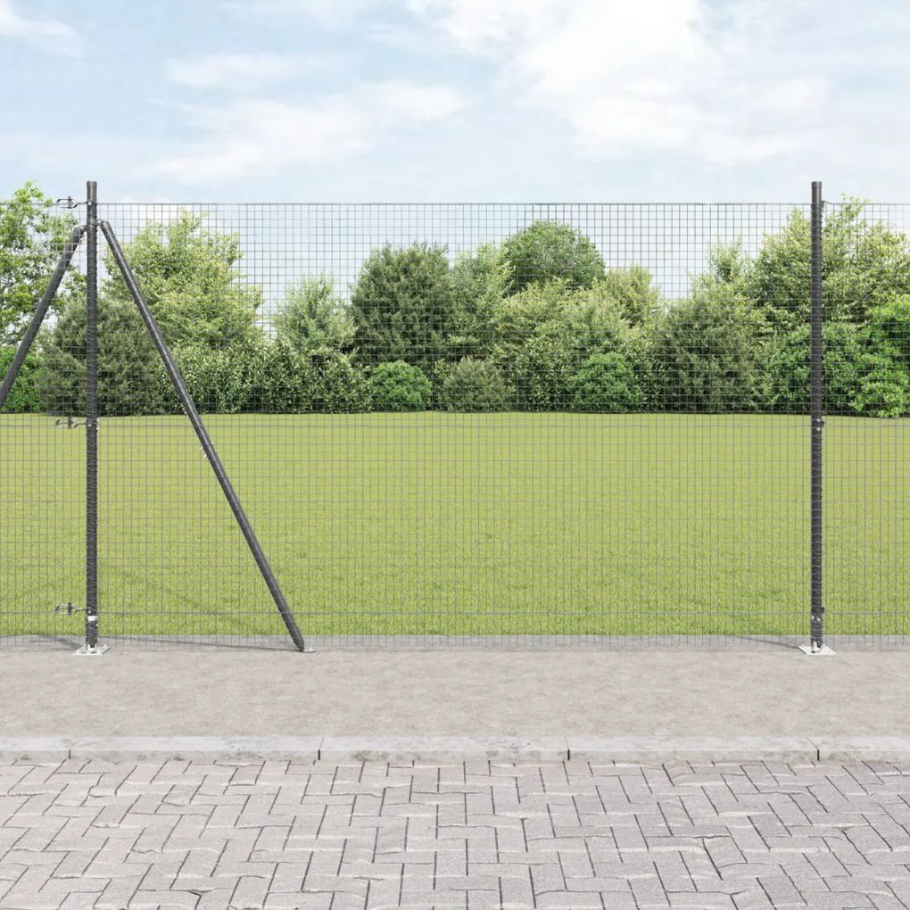 Hegesztett Drótkerítés 7 Flangálható Postával Szürke 1,4 x 10 m Acél