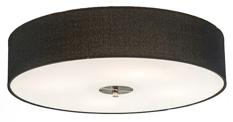 Rusztikus mennyezeti lámpa fekete 50 cm - Drum Jute