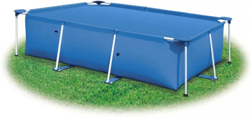 Négyszögletes medence borító 450 x 220 cm-es PE kék