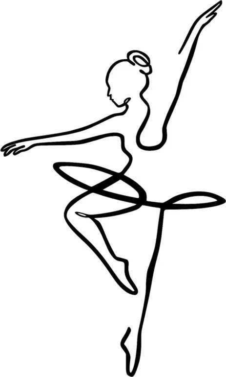 Ballerina fém fali dekoráció, 70×0,15 cm