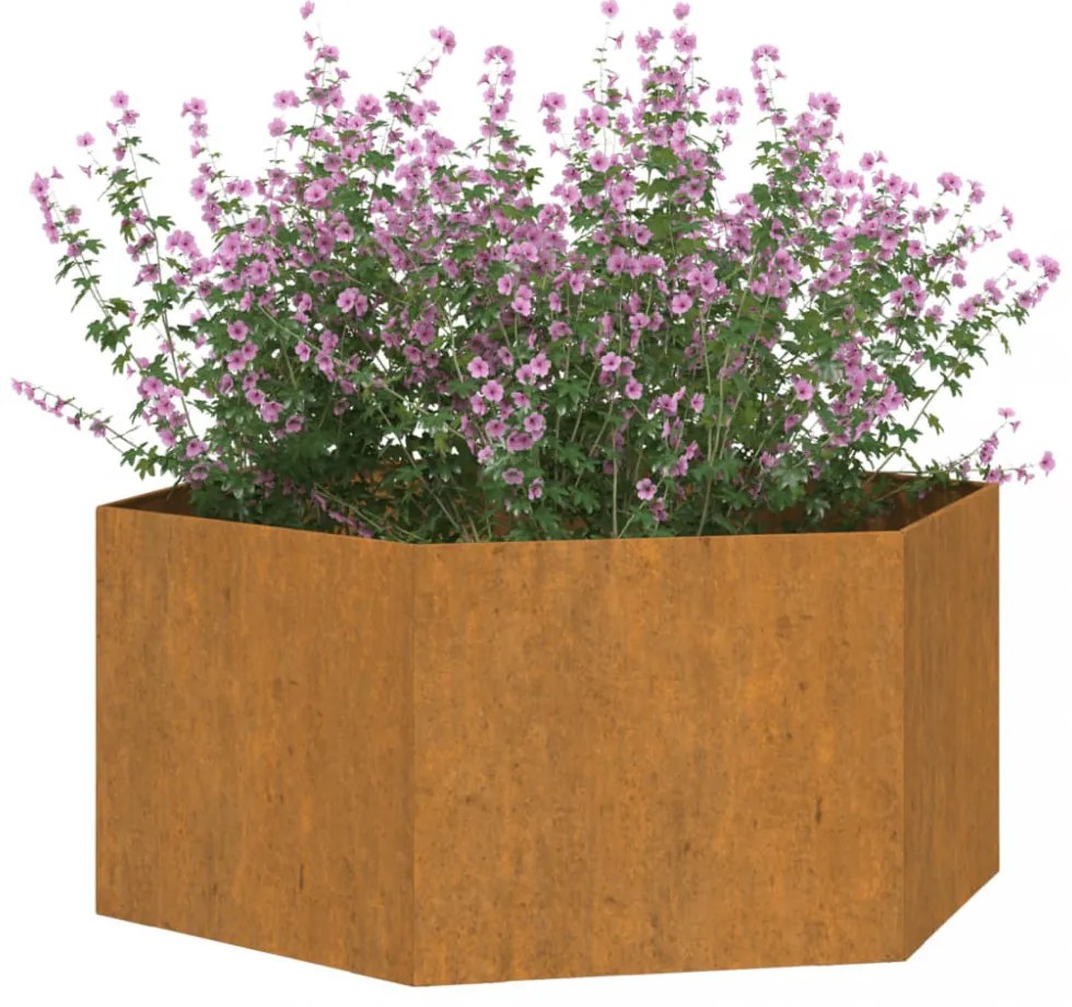 rozsda színű corten acél növénytartó 90 x 90 x 45 cm
