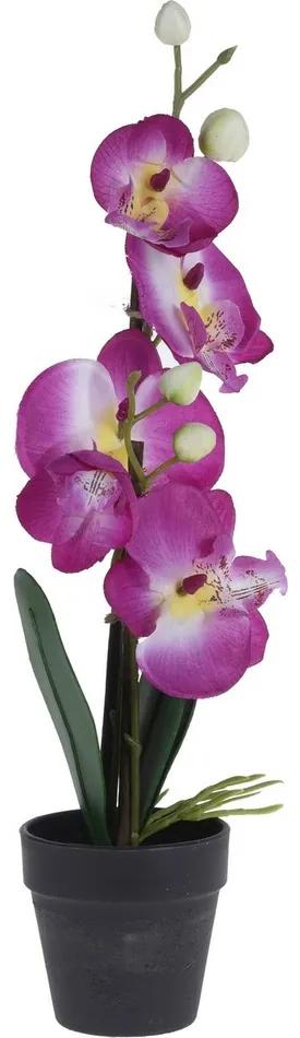 Orchidea virágtartóban rózsaszín, 38 cm