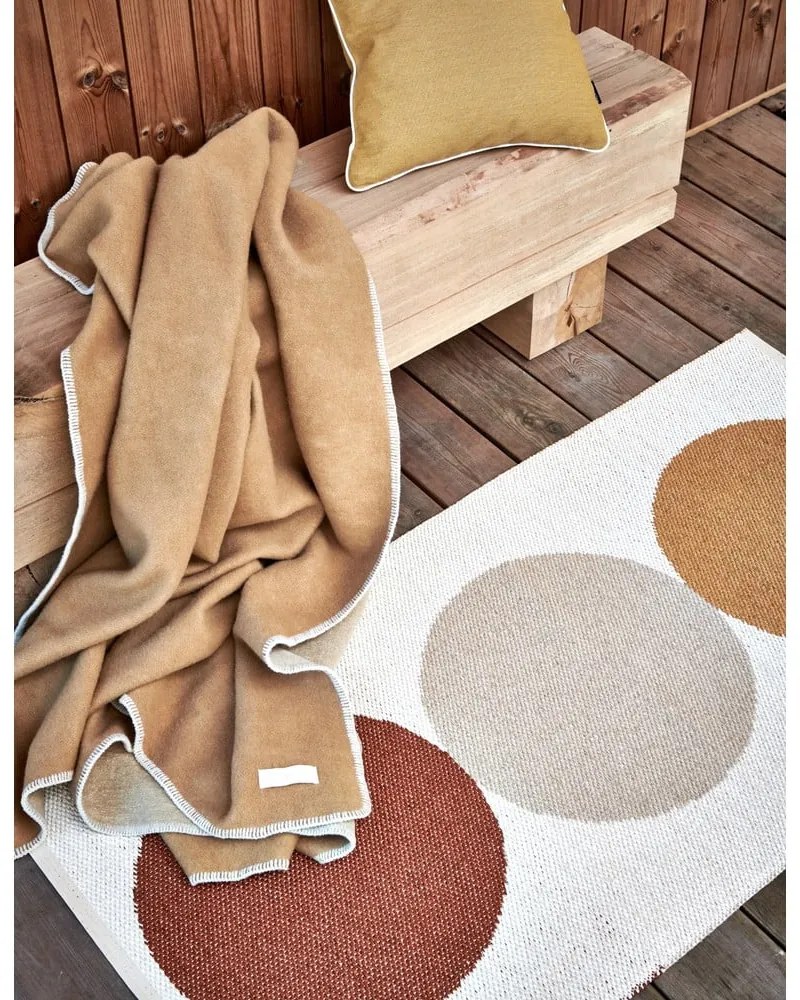 Okkersárga gyapjúkeverék takaró 140x200 cm Ylva Ochre – Pappelina