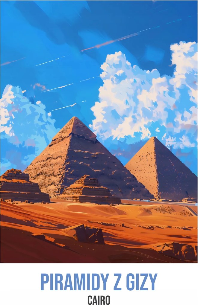 Poszter 50x70cm Gízai piramisok