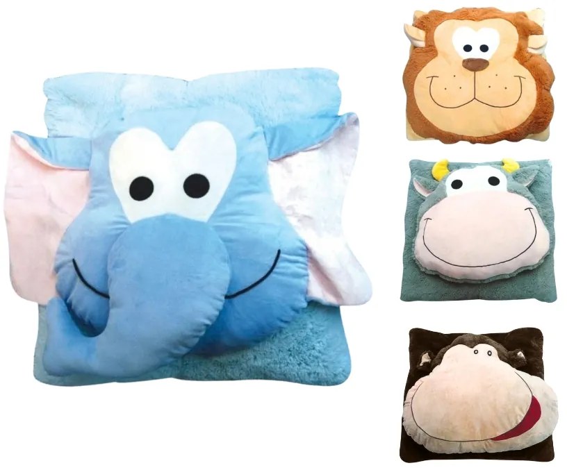 Gyerek párna CUDDLI FRIENDS 70x70 cm plüss - több színben Termék színe: Sötétbarna