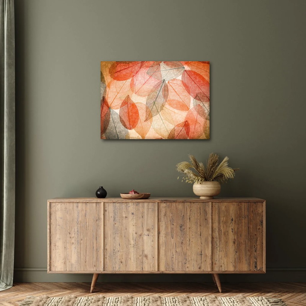Festett őszi levelek képe (70x50 cm)