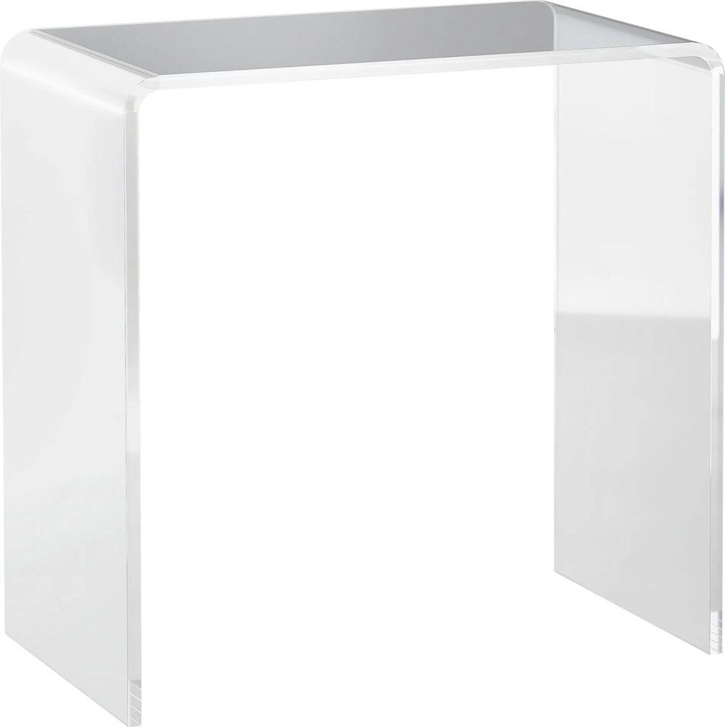 HOMCOM U-Alakú Akril Kávasztal, Modern Asztal Simább Élekkel és Lekerekített Sarkakkal, 53.5x30.5x53.5 cm, Átlátszó | Aosom