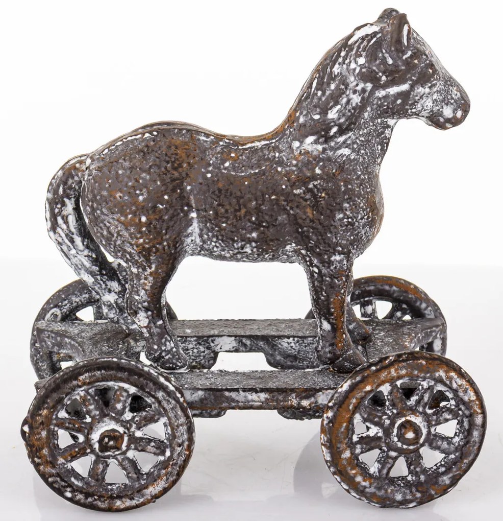 Dekoratív figura Ló fém barna 13,5x12,5x6,5cm