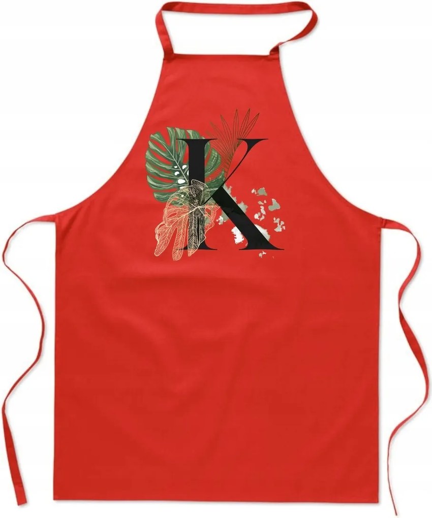 Konyhai Kötény piros K Betűvel Kőbánya Klaudia Kamilla FA_386_cw