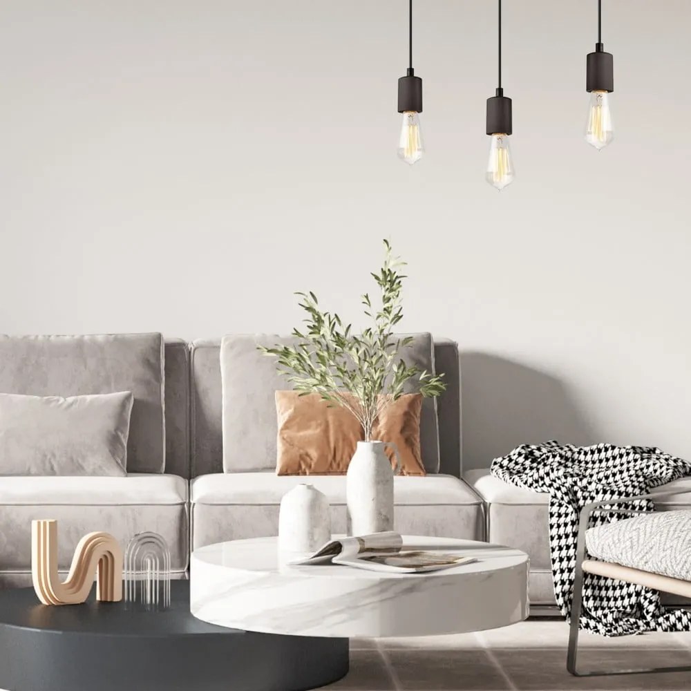 Fekete függőlámpa Leon – LAMKUR