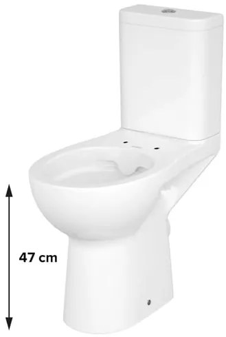 Kombinált wc Cersanit Etiuda fehér fényes felülettel  hátsó kifolyással K11-0221
