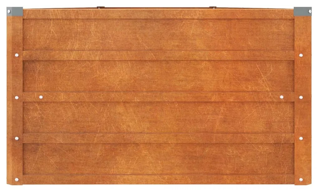rozsda színű corten acél kerti magaságyás 400 x 80 x 45 cm
