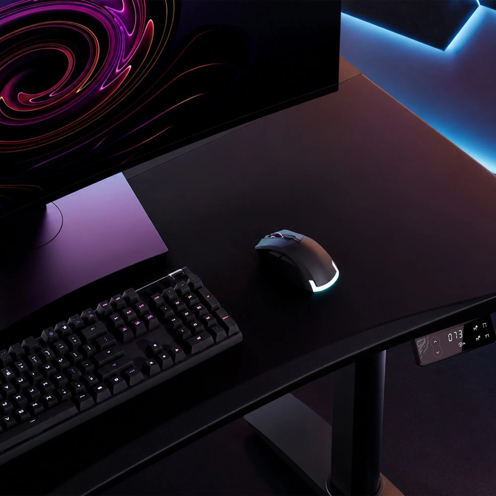 Elektromos RGB gamingasztal tartókkal, fekete, 120 cm: Diablo X-Forge 1200