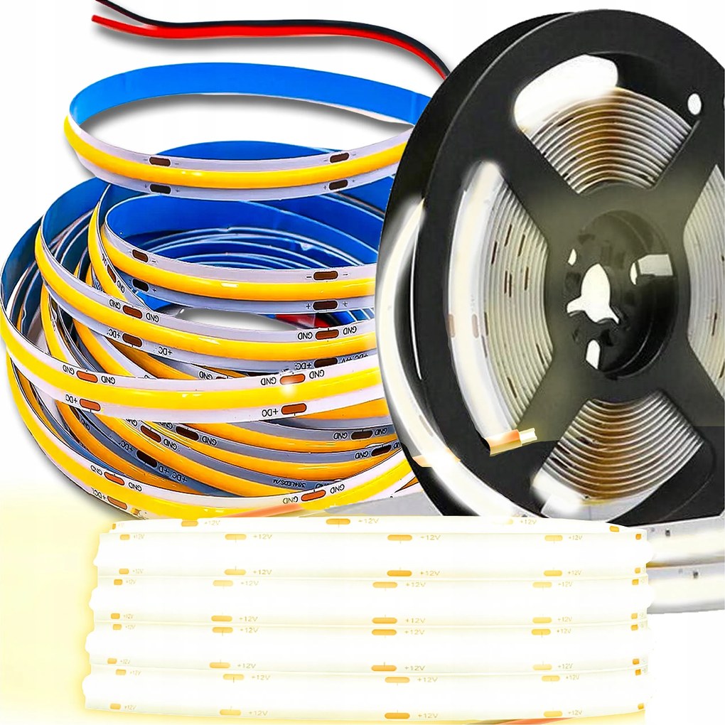 Led szalag Neon Cob 12V 12W /m 512 dióda 4000K 8mm Fehér Semleges Vonal 5M