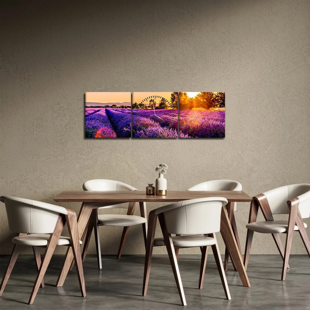 A levendula mező képe (órával) (90x30 cm)