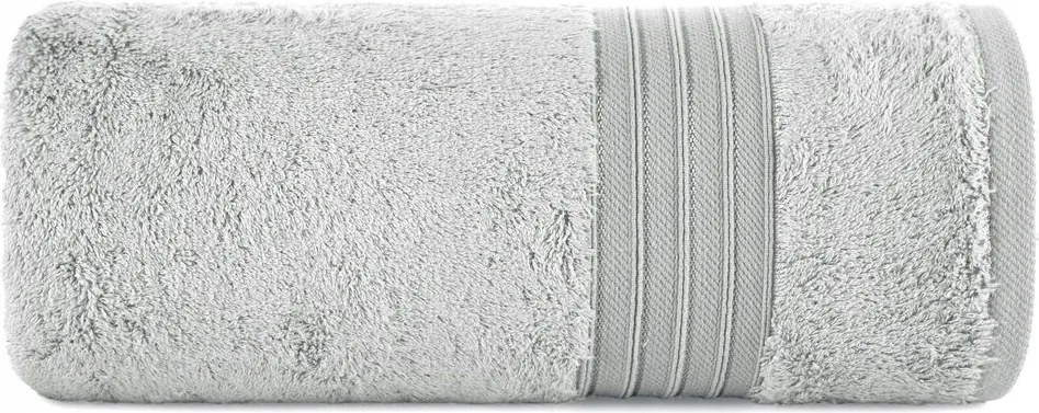 Fürdőlepedő 50x90 modálból, dekoratív csíkokkal, ezüst