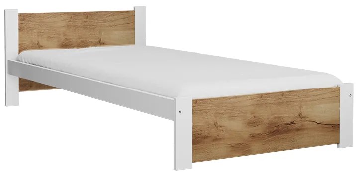 IKAROS ágy 90 x 200 cm, artisan tölgy/fehér Ágyrács: Lamellás ágyrács, Matrac: Coco Maxi 20 cm matrac