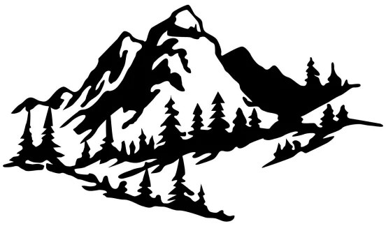 Fali dekoráció 40x70 cm hegy motívummal, fém kivitelben