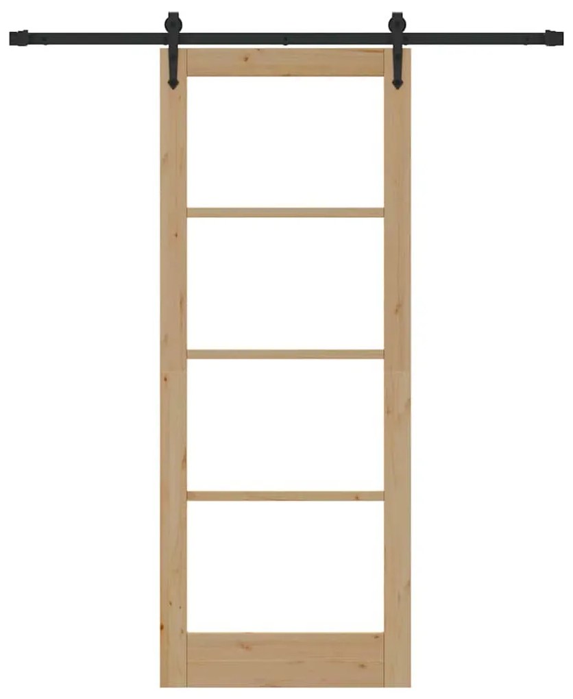 Egyszerű Csúszó Ajtó Barna 83 x 211 cm Fa és fém