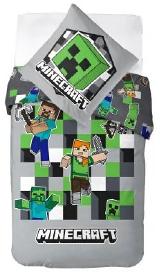 Minecraft Grey ágyneműhuzat 135×200cm, 80×80 cm