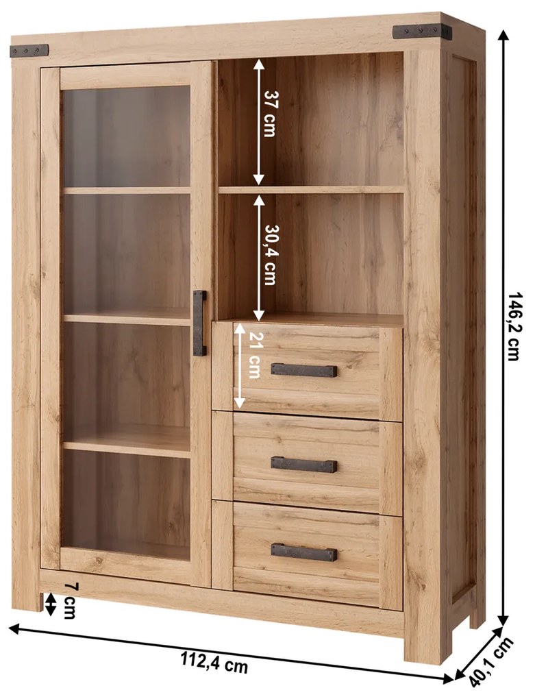 MORATIZ 1W3S komód, wotan tölgy