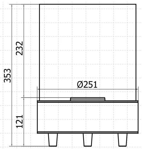 Planika Lotus - BIO kandalló 35,3x25,1 cm 2,5kW