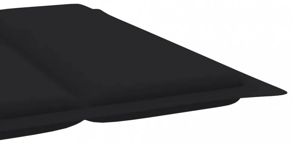 fekete oxford szövet napozóágy párna 186 x 58 x 3 cm