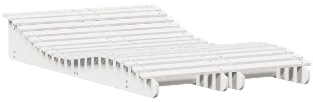 2 db fehér tömör fenyőfa napozóágy 205 x 60 x 31,5 cm