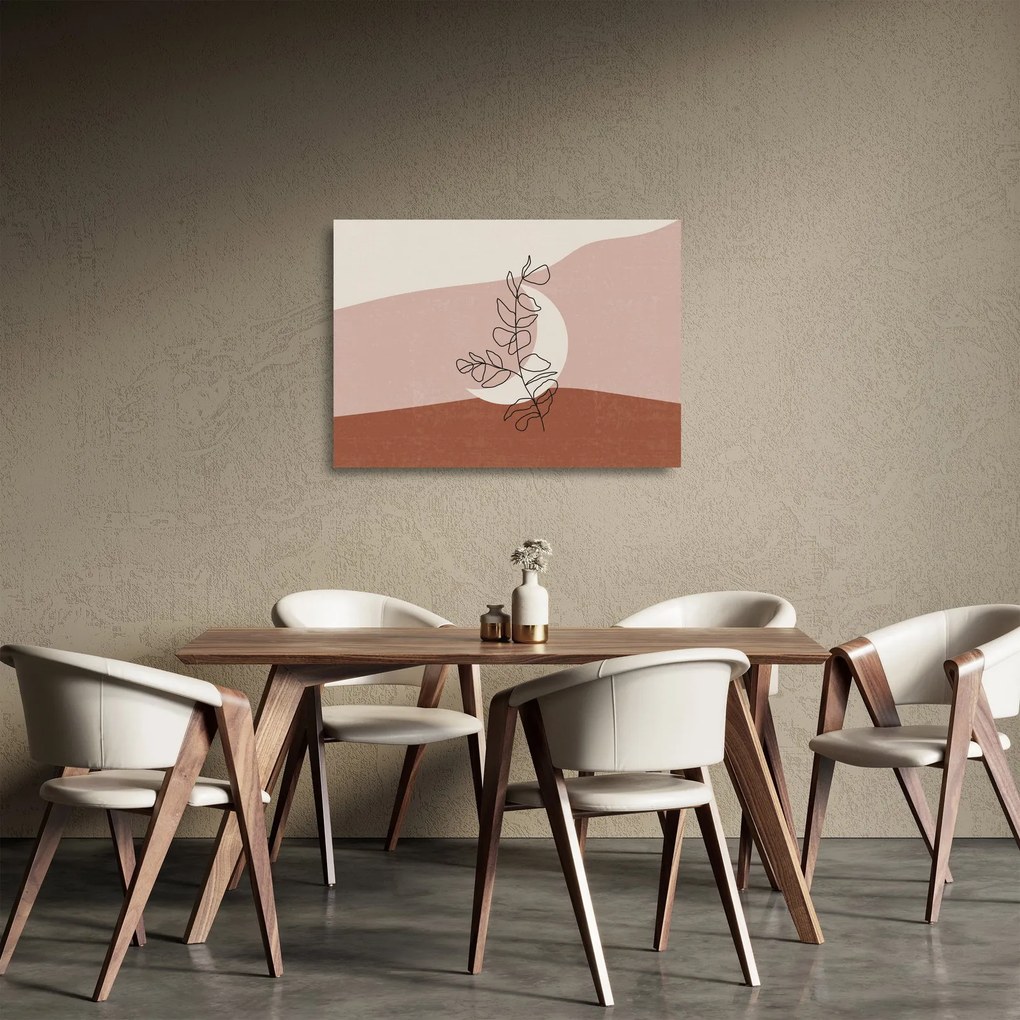 Üveg kép - Boho levelek N⁰2 (70x50 cm)