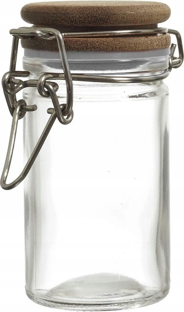 Üveg tároló akác fedéllel 70ml