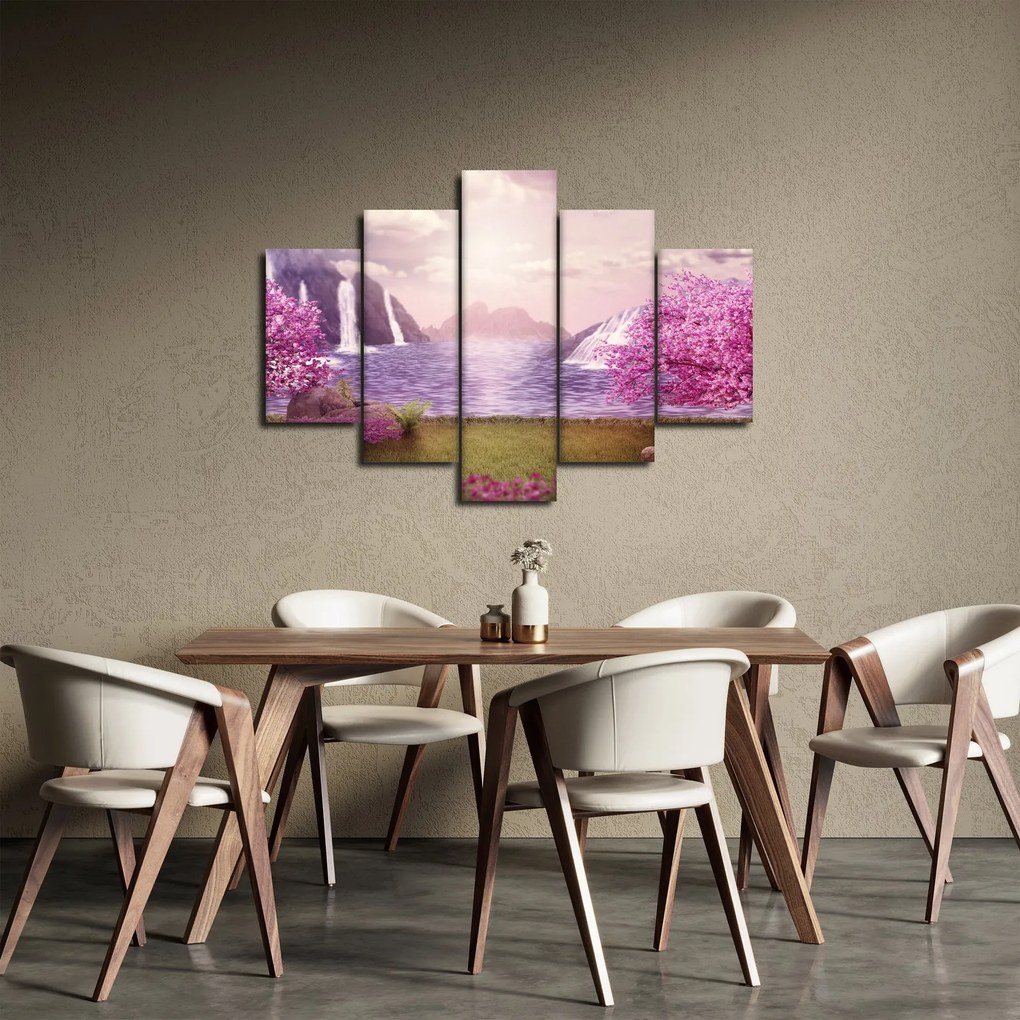 Rózsaszín fák képe fóval (150x105 cm)