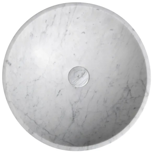 Sapho - BLOK ráépíthető mosdó Ø 42 cm kő/Carrara/matt fehér