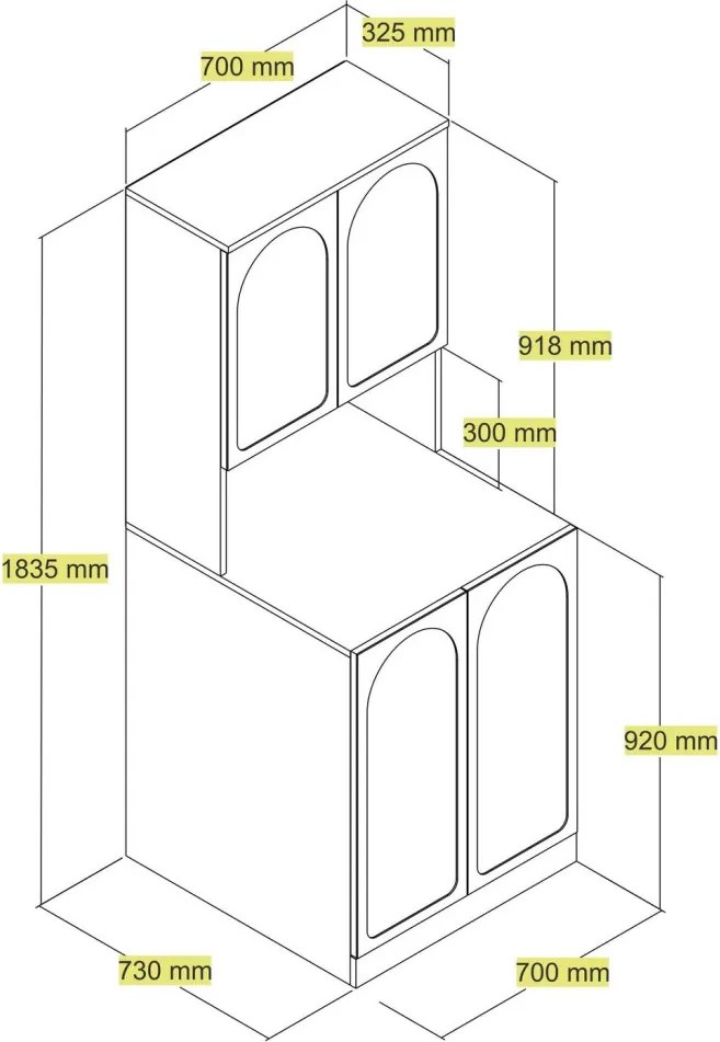 Lyon fürdőszobaszekrény, krém, 70 cm – TR845HCT4402