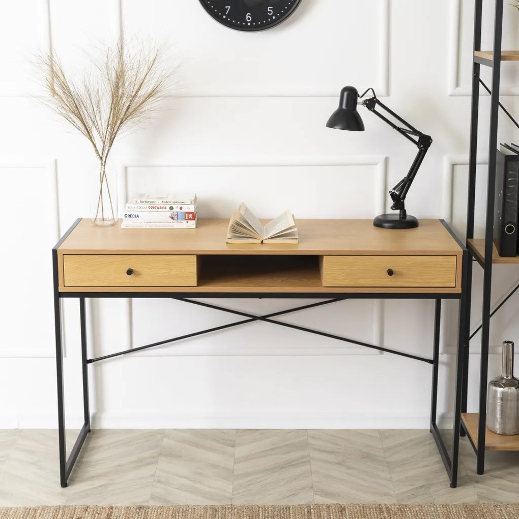 Asztal REX 2 180-240 cm Biały márvány/Dąb P3