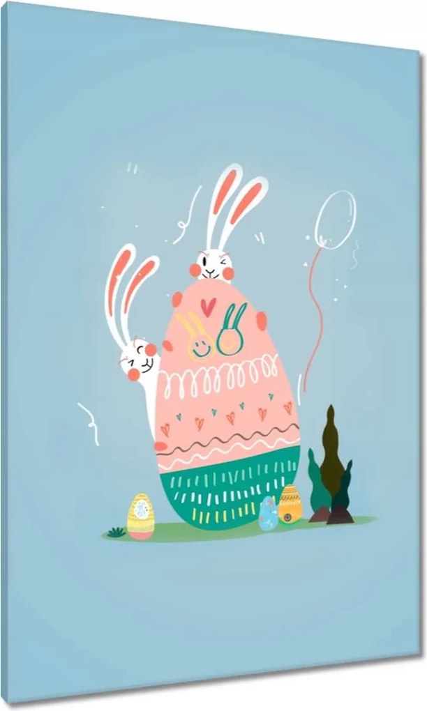 Vászonkép 70x100 Nyúl Húsvét