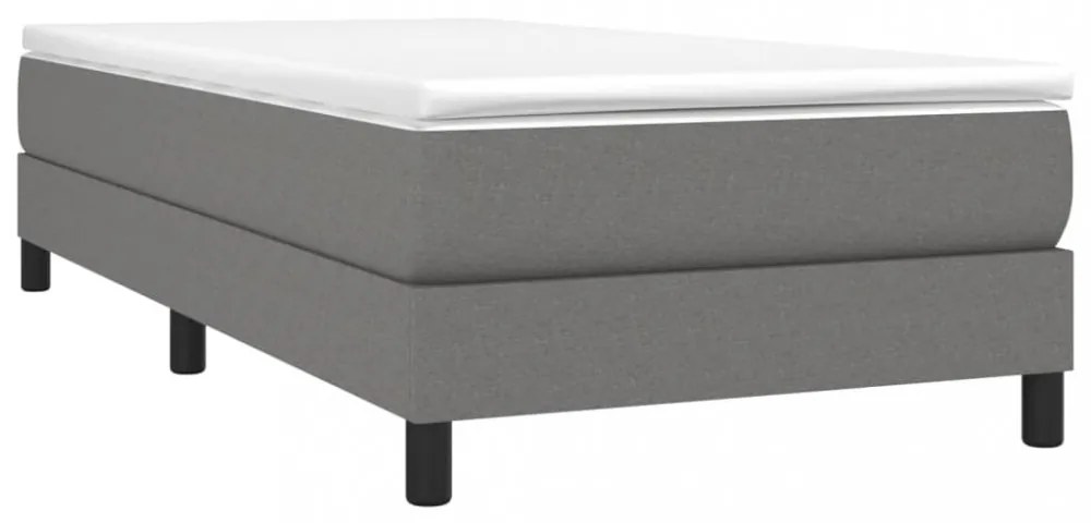 sötétszürke szövet rugós ágykeret 90x200 cm