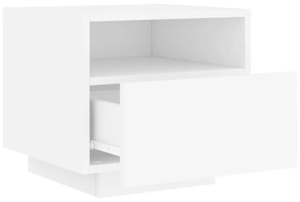 2 db fehér éjjeliszekrény LED-világítással 40 x 39 x 37 cm