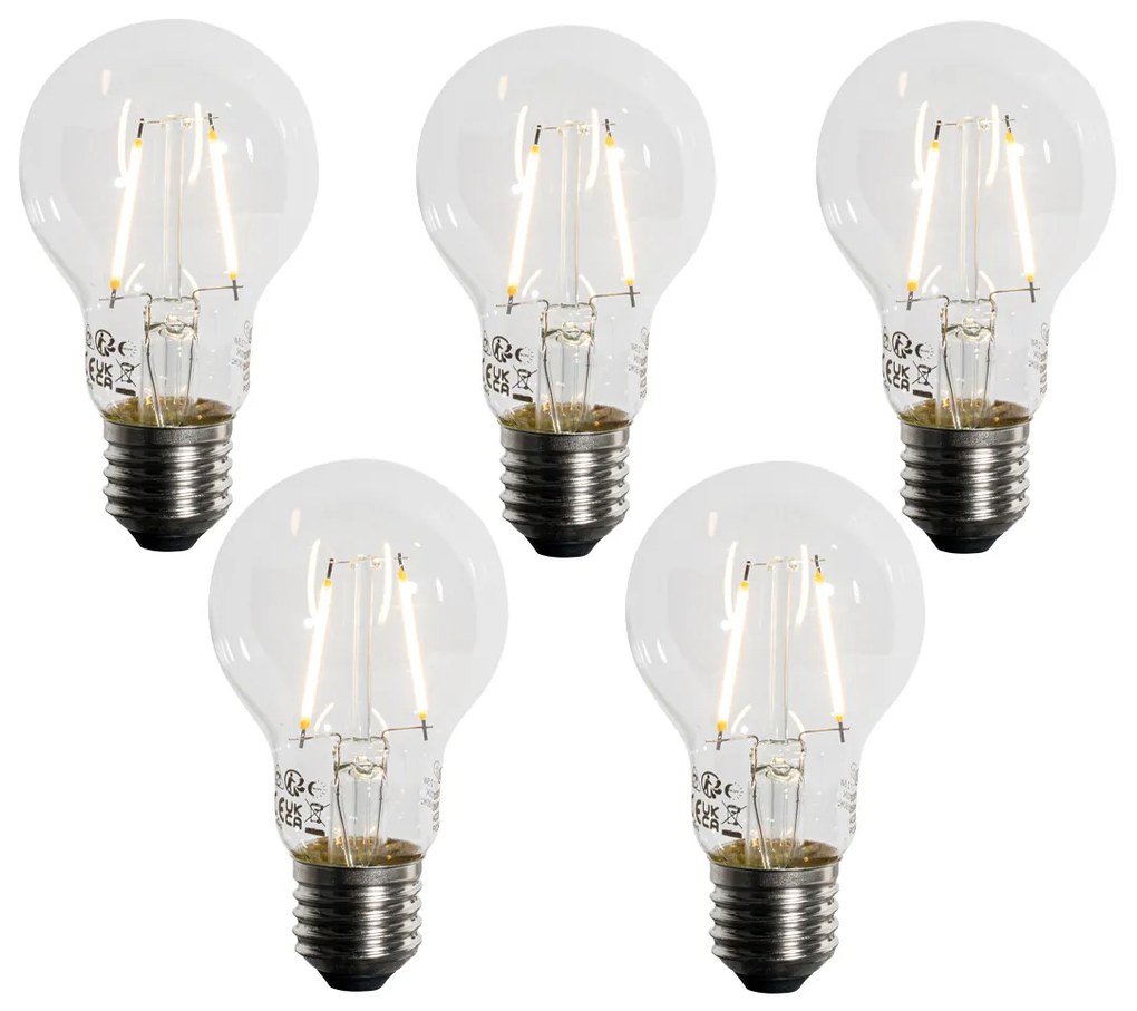5 darabos E27 LED izzókészlet A60 alkonyatérzékelővel 2,5W 250 lm 2200K